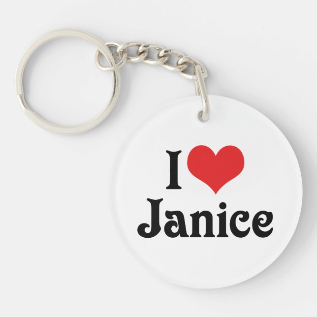 I Love Janice Key Ring (Front)