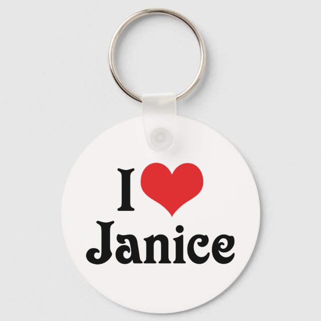 I Love Janice Key Ring (Front)