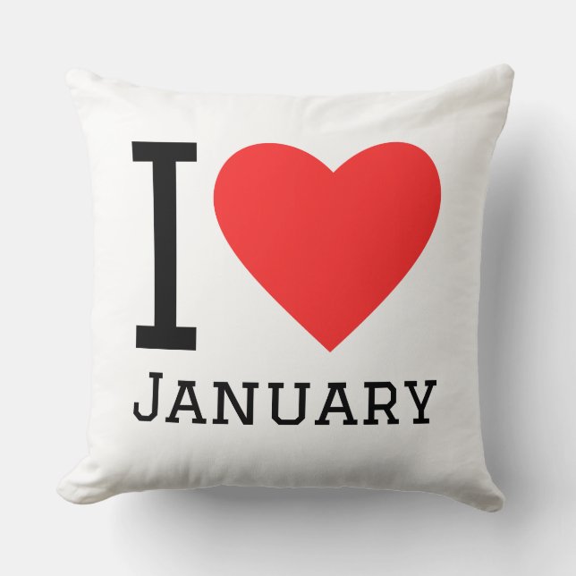 I love January  Square Sticker Cushion (Front)