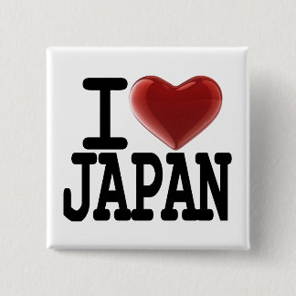 I Love JAPAN 15 Cm Square Badge