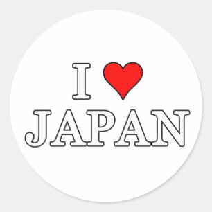 I Love Japan Classic Round Sticker