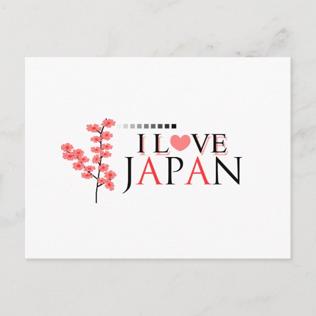 "I love Japan" design for Japan Lovers Postcard (Front)