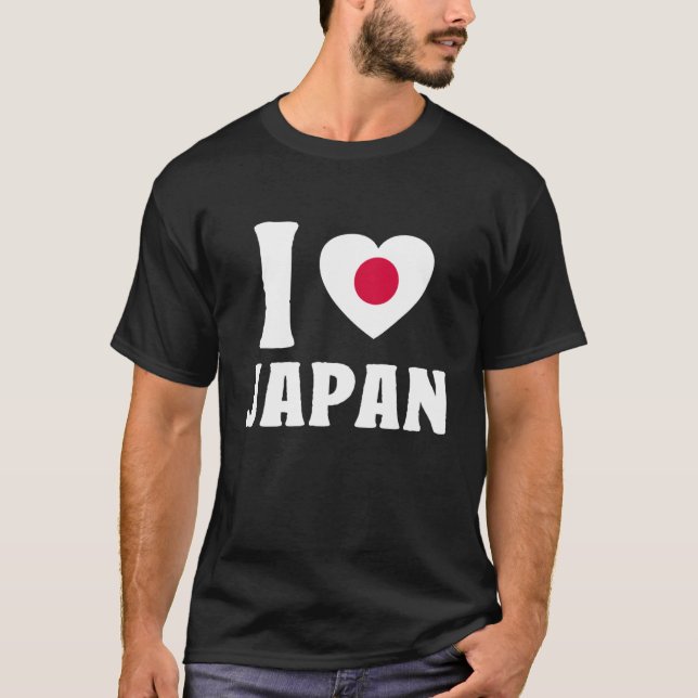 I Love Japan Flag Japanese Heart T-Shirt (Front)