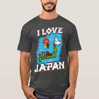 I Love Japan Map Japanese Culture T-Shirt