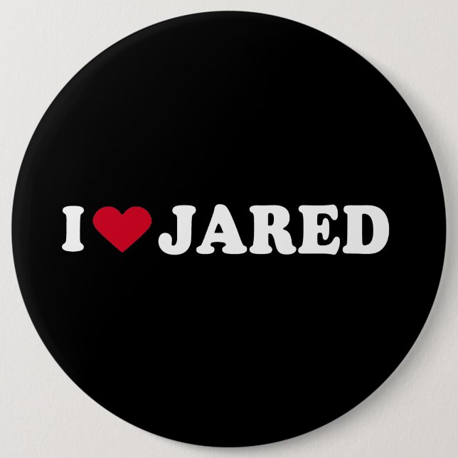 I LOVE JARED 6 CM ROUND BADGE (Front)