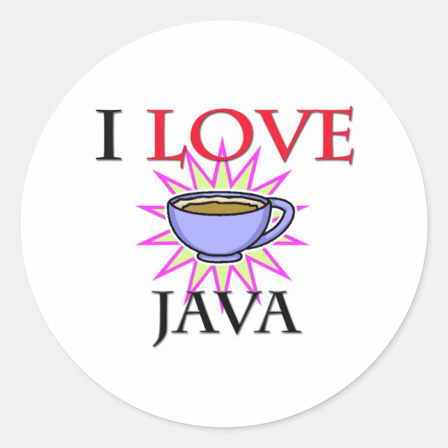 I Love Java Classic Round Sticker (Front)