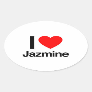 i love jazmine oval sticker