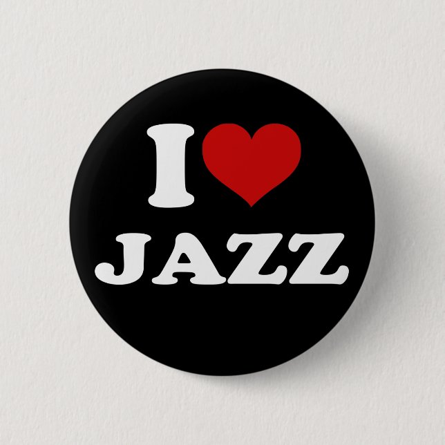 I Love Jazz 6 Cm Round Badge (Front)