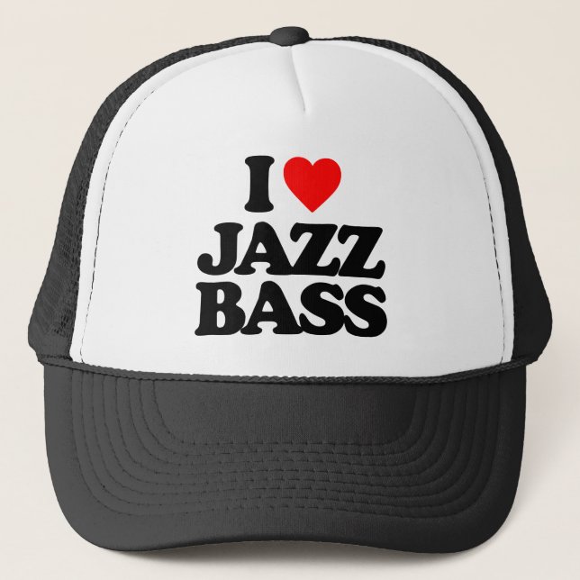 I LOVE JAZZ BASS TRUCKER HAT (Front)