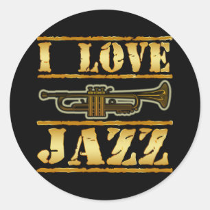 I LOVE JAZZ CLASSIC ROUND STICKER