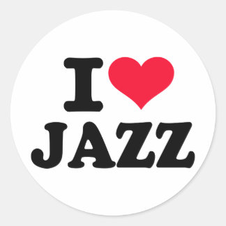 I love jazz classic round sticker