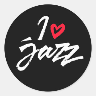 I Love Jazz Classic Round Sticker
