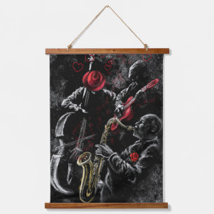 I Love Jazz Music Hanging Tapestry - Painting Art