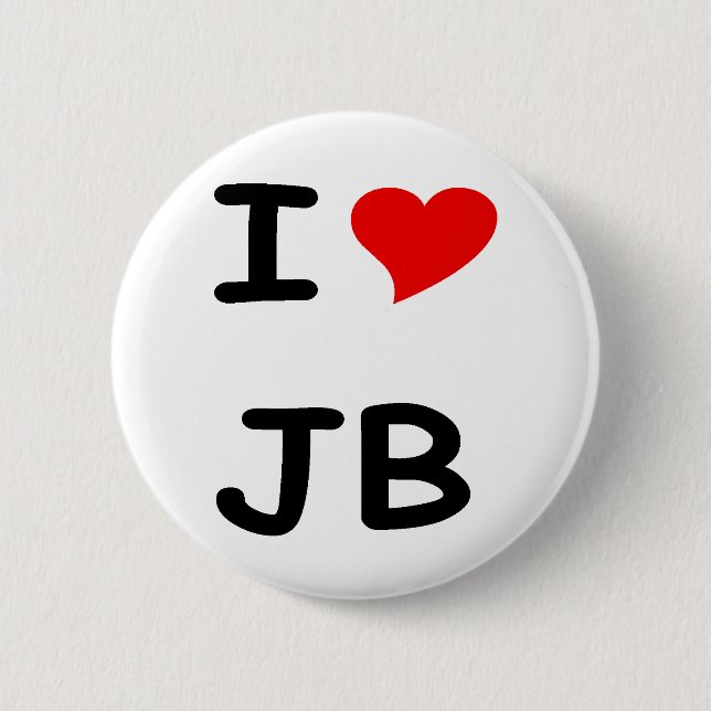 I love JB 6 Cm Round Badge (Front)