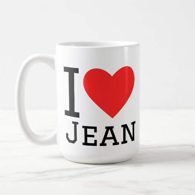 I love jean coffee mug (Left)