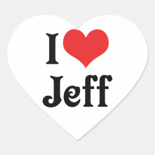 I Love Jeff Heart Sticker