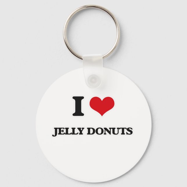 I Love Jelly Doughnuts Key Ring (Front)