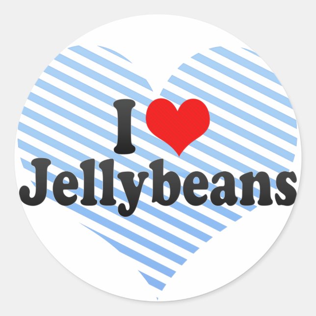 I Love Jellybeans Classic Round Sticker (Front)
