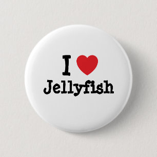 I love Jellyfish heart custom personalised 6 Cm Round Badge