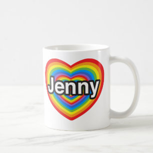 I love Jenny. I love you Jenny. Heart Coffee Mug