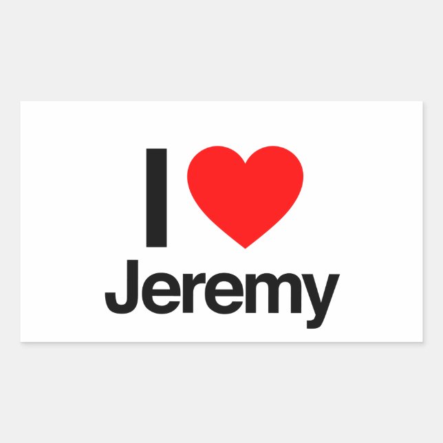 i love jeremy rectangular sticker (Front)