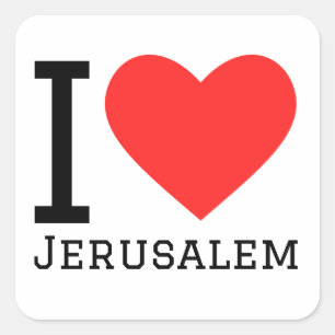 I love Jerusalem Square Sticker