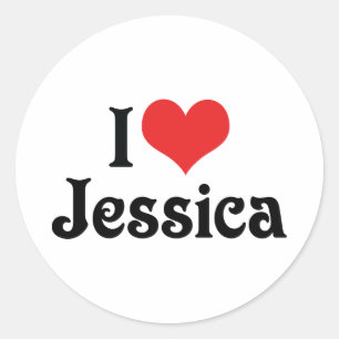 I Love Jessica Classic Round Sticker