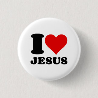 i love jesus 3 cm round badge