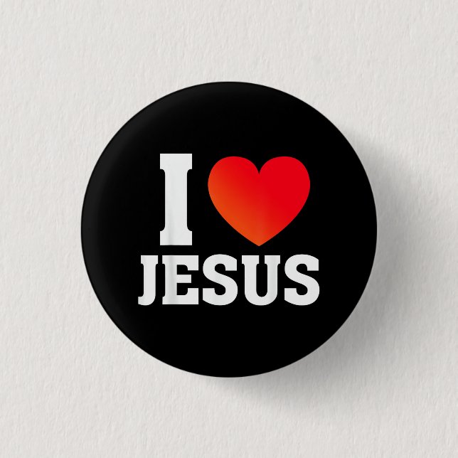 I Love Jesus 3 Cm Round Badge (Front)