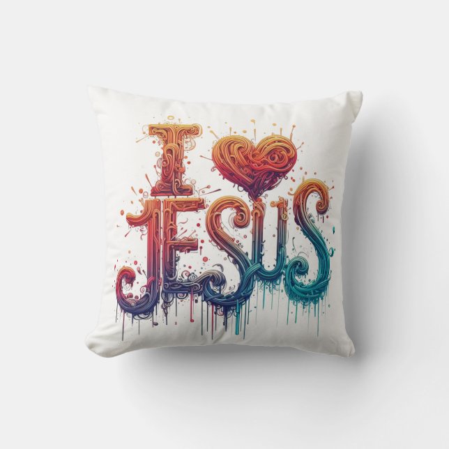 I Love Jesus #3 Cushion (Front)