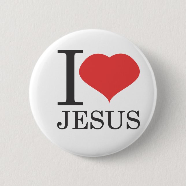 I love JESUS 6 Cm Round Badge (Front)