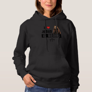 I Love Jesus and Bears Christian Camping Wildlife  Hoodie