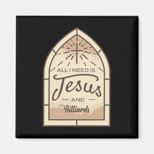 I Love Jesus And Billiards Lover Christian Pool Pl Magnet