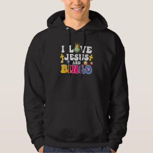 I Love Jesus And Bingo Christian Cross Board Games Hoodie