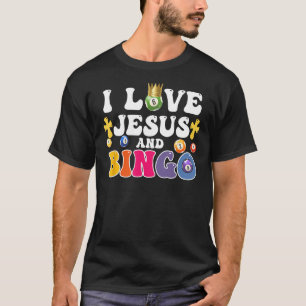 I Love Jesus And Bingo Christian Cross Board Games T-Shirt