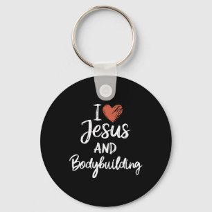 I Love Jesus And Bodybuilding Christian Religious  Key Ring