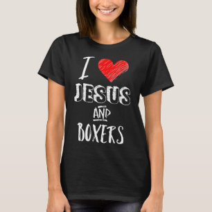 I Love Jesus And Boxers Dogs Christian  Rescue T-Shirt