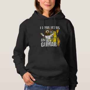 I Love Jesus And Guitar Electric Guitarist Christi Hoodie