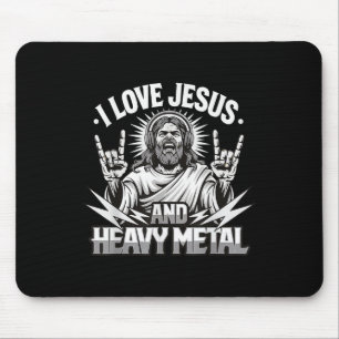 I Love Jesus And Heavy Metal 2 Mouse Pad