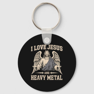 I Love Jesus And Heavy Metal 3 Key Ring