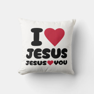 I Love Jesus and Jesus Loves You Christian Cushion