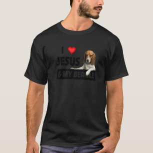I Love Jesus And My Beagle Dog Mum Dad Pet Parent  T-Shirt