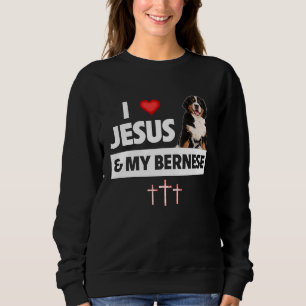 I Love Jesus and My Bernese Mountain Dog Mum Dad C Sweatshirt
