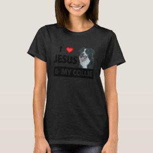 I Love Jesus and My Border Collie Herding Dog Mum T-Shirt