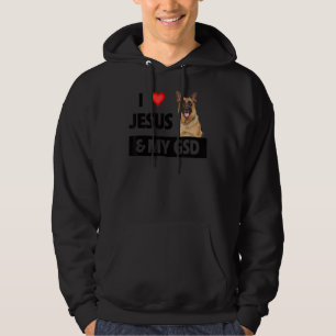 I Love Jesus And My Gsd Mum Dad Pet Parent German  Hoodie