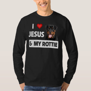 I Love Jesus and My Rottie Dog Mum Dad Pet Parent T-Shirt