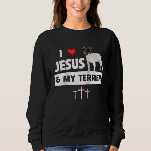 I Love Jesus and My Smooth Fox Terrier Dog Mom Dad Sweatshirt
