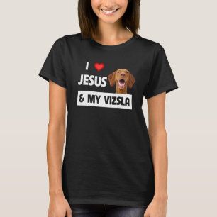 I Love Jesus And My Vizsla Dog Mum Dad Christian G T-Shirt