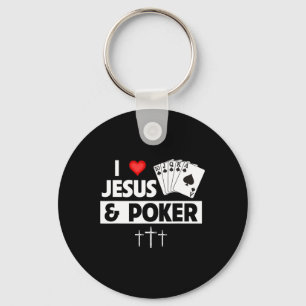 I Love Jesus And Poker Cards Royal Flush Casino Ga Key Ring
