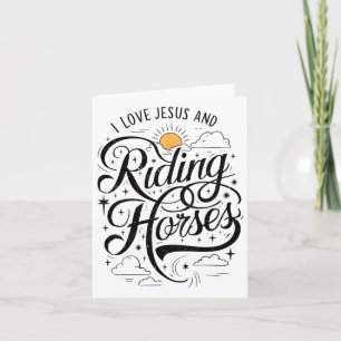I Love Jesus And Riding Horses Horseback Girls Wom Card